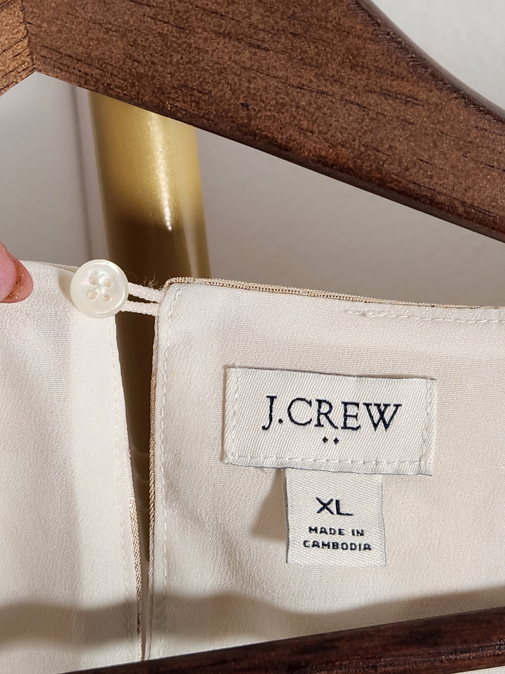 J. Crew Gold and Cream Floral Short-Sleeve Blouse - Picture 3 of 6